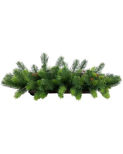 Nearly Natural 24in Artificial Christmas Pine Double Candle Holder With  Pinecones In Green