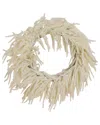 Nearly Natural 24in. Artificial Real Touch White Norfolk Island Pine Wreath In Neutral