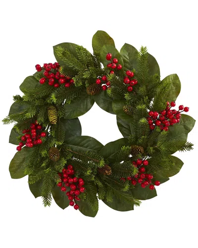 Nearly Natural 24in. Magnolia Leaf In Green