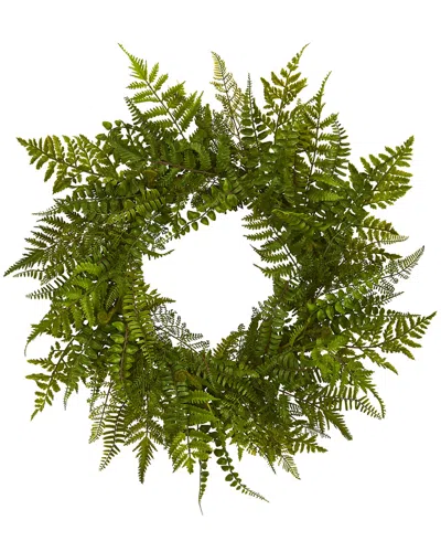 Nearly Natural 24in Mixed Fern Artificial Wreath