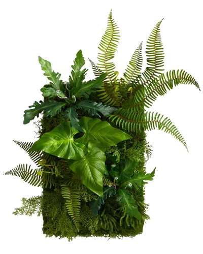 Nearly Natural 24in Mixed Foliage Artificial Living Wall In Green