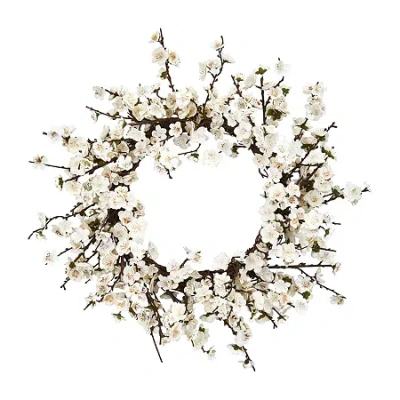 Nearly Natural 24in. Plum Blossom Wreath In Multi