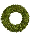 NEARLY NATURAL NEARLY NATURAL 24IN PRESERVED BOXWOOD WREATH