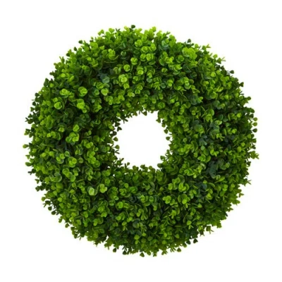 Nearly Natural 25-in Eucalyptus Artificial Wreath In Green