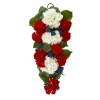Nearly Natural 26" Geranium & Blue Berry Artificial Teardrop In Multi