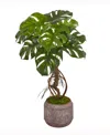 Nearly Natural 26in. Monstera Artificial Plant In Stoneware Planter In Green