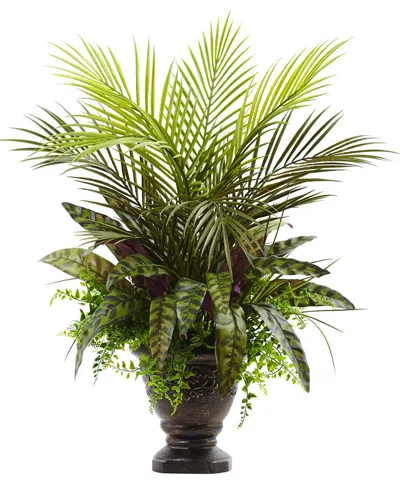 Nearly Natural 27in Mixed Areca Palm, Fern & Peacock With Planter