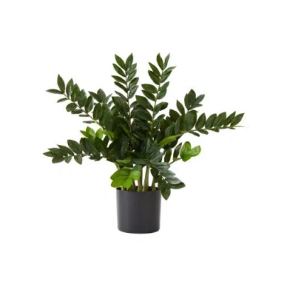 Nearly Natural 28-in Artificial Zamioculcas Plant With Decorative Planter In Green