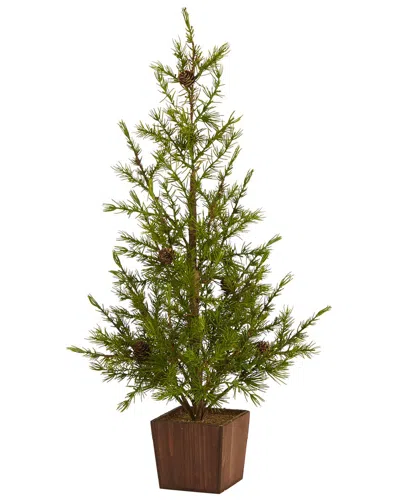 Nearly Natural 28in Alpine Natural Look Artificial Christmas Tre In Green