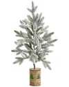 Nearly Natural 28in Flocked Christmas Artificial Tree In Green