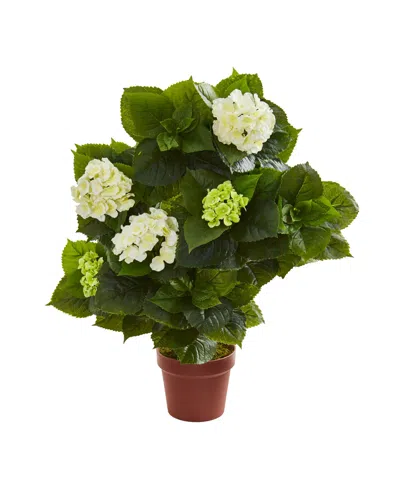 Nearly Natural 29" Hydrangea Artificial Plant In White,green