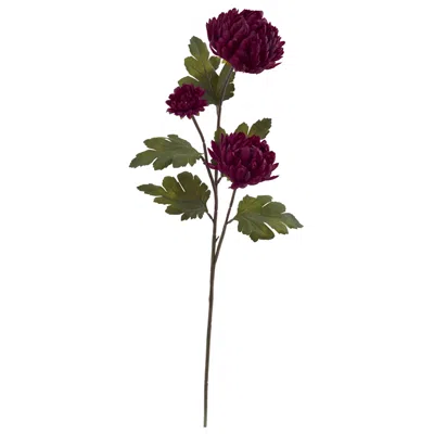 Nearly Natural 29-in. Chrysanthemum Artificial Flower, Set Of 12 In Burgundy