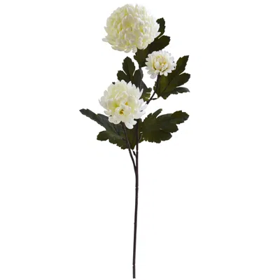 Nearly Natural 29-in. Chrysanthemum Artificial Flower, Set Of 12 In Cream