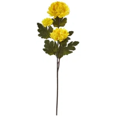 Nearly Natural 29-in. Chrysanthemum Artificial Flower, Set Of 12 In Yellow
