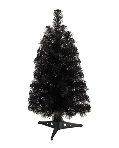 Nearly Natural 2ft Black Artificial Christmas Tree