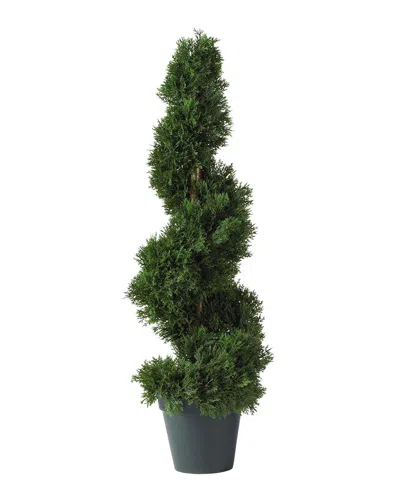 Nearly Natural 2ft Cedar Spiral Silk Tree In Green