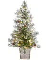 Nearly Natural 2ft Frosted Pre-lit Artificial Christmas Tree In Green