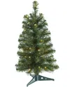 Nearly Natural 2ft Green Artificial Christmas Tree With 35 Led Lights In Green