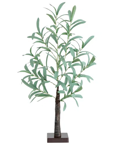 Nearly Natural 2ft Lighted Artificial Olive Tree With 60 Warm White Led Lights In Green