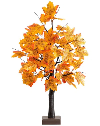 Nearly Natural 2ft. Pre-lit Autumn Maple Artificial Fall Tree In Orange