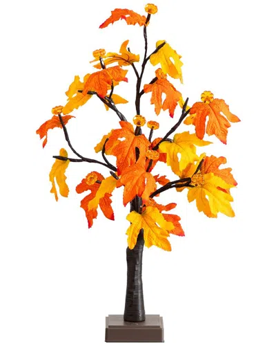 Nearly Natural 2ft. Pre-lit Autumn Maple Artificial Fall Tree In Orange