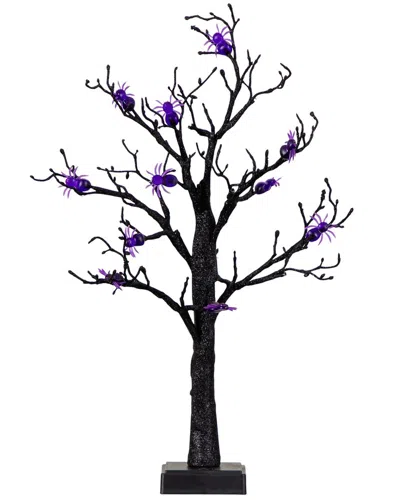 Nearly Natural 2ft. Pre-lit Artificial Halloween Spider Twig Tree In Black