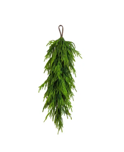Nearly Natural 3" Artificial Touch Norfolk Island Pine Teardrop With Natural Look In Green