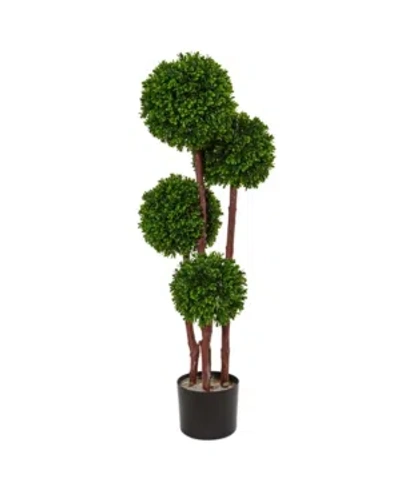 Nearly Natural 3' Boxwood Topiary Artificial Tree Uv Resistant In Green