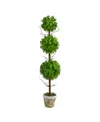 Nearly Natural 3' Eucalyptus Triple Ball Topiary Artificial Tree In Green