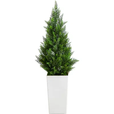Nearly Natural 3-ft Uv Resistant Artificial Cedar Tree In Green