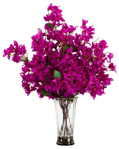 Nearly Natural 30in. Artificial Bougainvillea Arrangement In Glas
