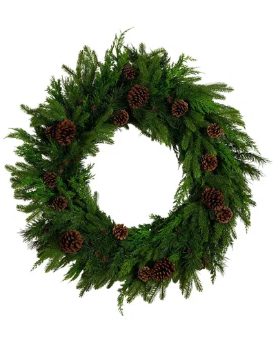 NEARLY NATURAL NEARLY NATURAL 30IN. ARTIFICIAL NORFOLK MIXED PINE WREATH