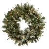 Nearly Natural 30in. Lighted Frosted Pine Wreath In Green