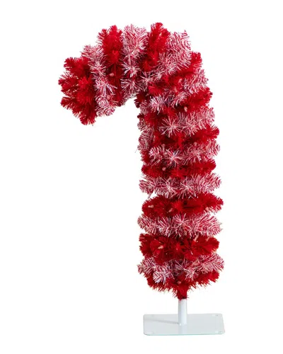 Nearly Natural 30in. Pre-lit Artificial Candy Cane Christmas Tree In Red