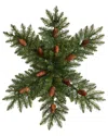 Nearly Natural 30in. Pre-lit Snowflake Artificial Dunhill Fir Wreath In Green