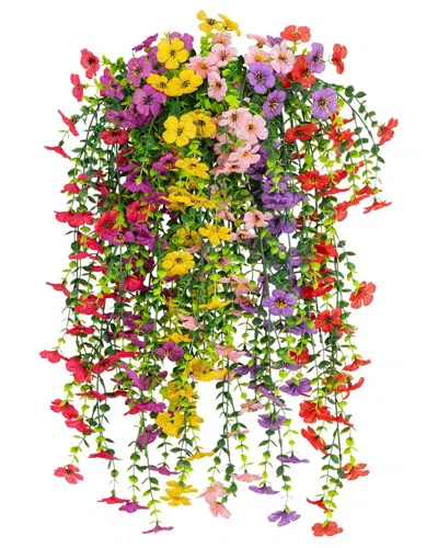Nearly Natural 30in Uv-resistant Artificial Daisy Hanging Plant (indoor/outdoor) - Set Of 6 In Multi