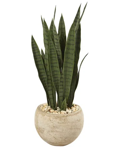 Nearly Natural 32in Sansevieria Artificial Plant In Planter In Green