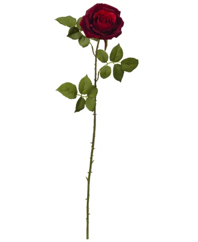 Nearly Natural 33" Elegant Red Large Rose Artificial Flower, Set Of 6