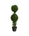 Nearly Natural 34" Boxwood Double Ball Topiary Artificial Tree Indoor/outdoor In Green
