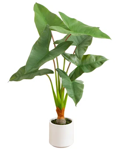 Nearly Natural 4.5ft Artificial Arrowhead Philodendron In Decorative Planter In Green