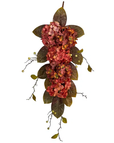 Nearly Natural 35in. Autumn Hydrangea & Berry Artificial Fall Teardrop In Multi