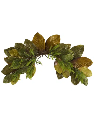 Nearly Natural 35in Fall Magnolia Leaf Artificial Swag In Green