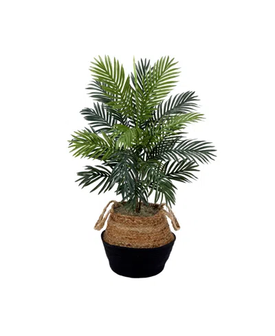 Nearly Natural 36" Artificial Areca Palm Tree With Handmade Jute Cotton Basket Diy Kit In Green