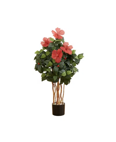 Nearly Natural 36" Artificial Hibiscus Tree In Green
