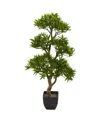 Nearly Natural 37" Bonsai Styled Podocarpus Artificial Tree In Green