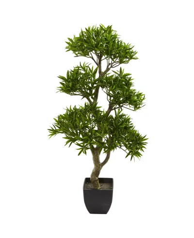 Nearly Natural 37" Bonsai Styled Podocarpus Artificial Tree In Green