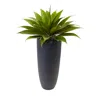 Nearly Natural 38in. Agave Artificial Plant In Gray Cylinder Planter In Green