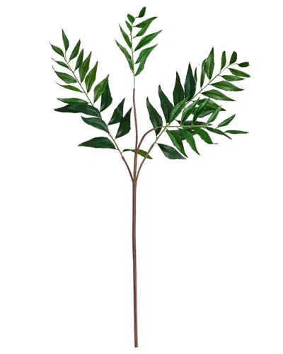 Nearly Natural Set Of Three 38in Artificial Palmate Fern Stems In Green