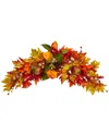 Nearly Natural 38in. Autumn Maple Leaf Berry Artificial Swag In Multi