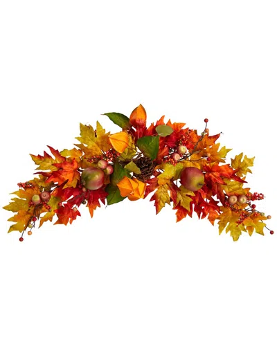 Nearly Natural 38in. Autumn Maple Leaf Berry Artificial Swag In Multi